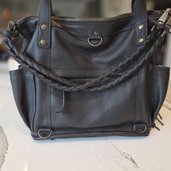 Nena & Co. Black Tote with Vibrant Pattern and Fringe - Picture 2 of 3